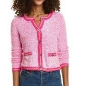 Lilly Pulitzer Kemsley Cardigan in Pink Isle Textured Marl Sz L